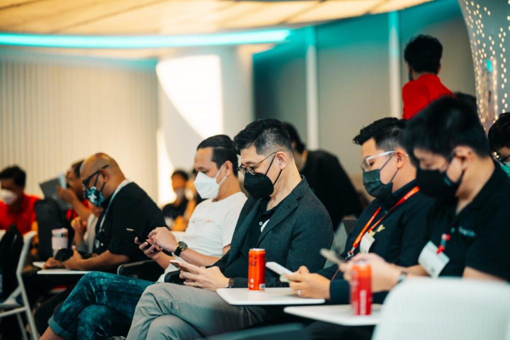 Hackathon judges in intense deliberation.